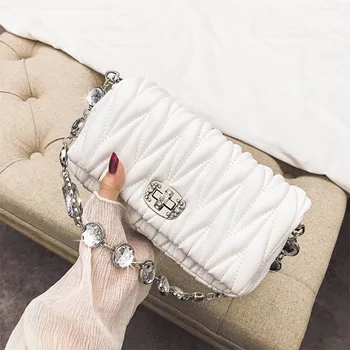 

iimis sis Female Lattice Chain Leather Crossbody Bag For Women Luxury Handbags Sac A Main Ladies Hand Shoulder Messenger Bag