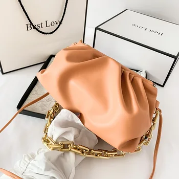 

Cloud Pouch Bag Thick Chain Shoulder Bag Fashion Leather Women's Bag Luxury Handbags Designer Crossbody Bags for Women 2020 New