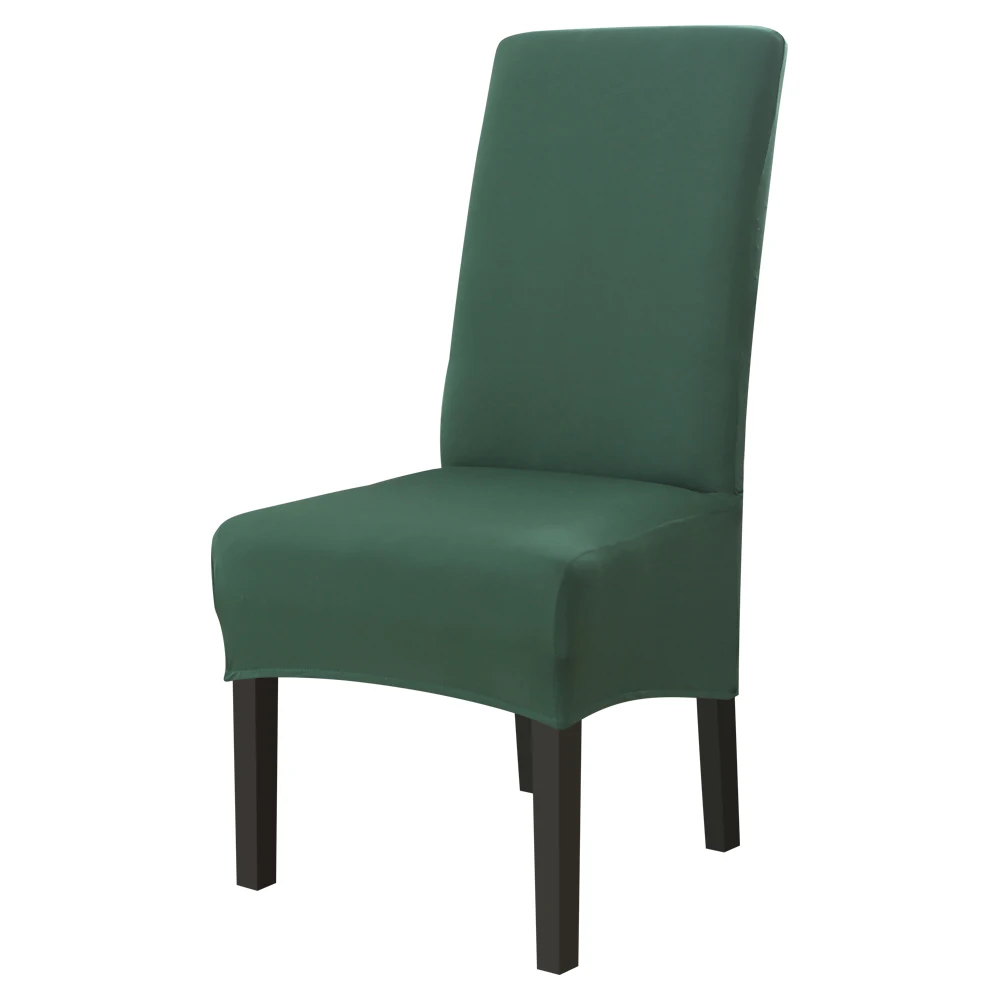 Упругие Современные однотонные чехлы для стульев, чехлы для обеденных сидений, протектор для дома, ресторана, отеля, офиса - Цвет: Dark green