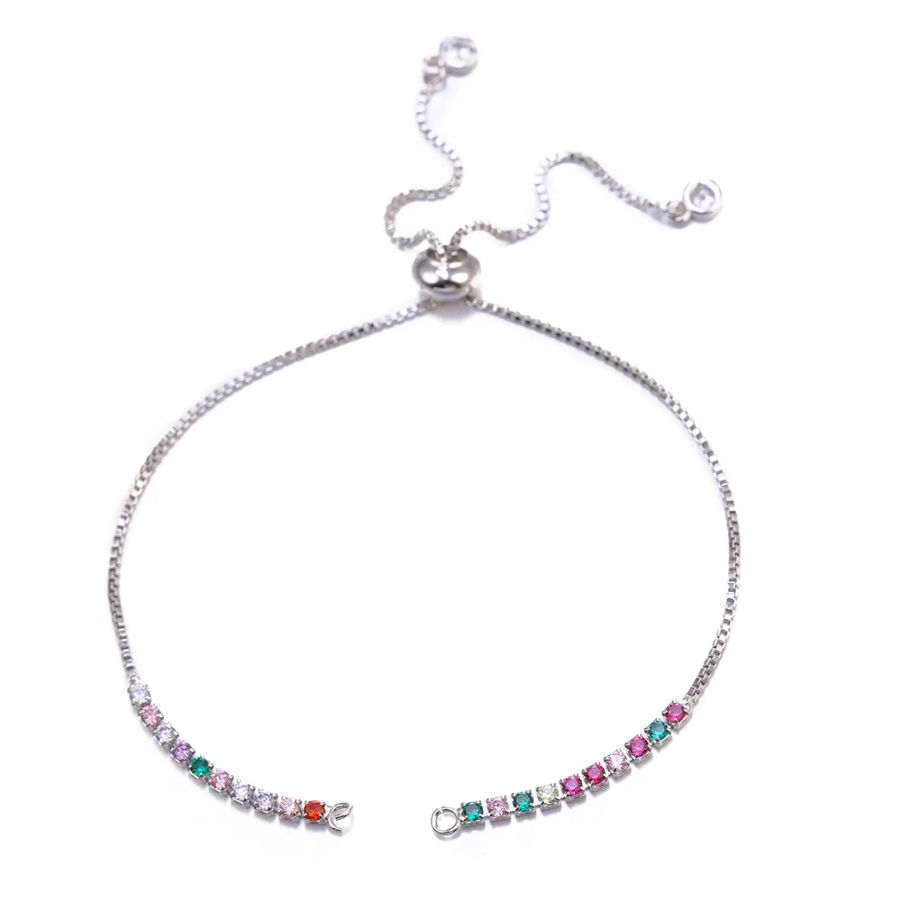 White Gold Juya DIY кубические соединительные Звенья из циркония, товары ручной работы, слон, любовь, сердце, Купидон, зажим для бумаги, аксессуары для изготовления браслетов - Цвет: White Gold
