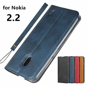 

Premium Clamshell Leather Case for Nokia 2.2 Ultra-Thin Flip Cover Case Magnetic adsorption Case + 1 Lanyard