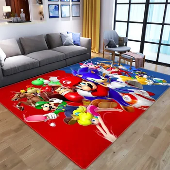 

NEW Super Mario Carpet Anti-Skid Area Floor Mat 3D Rug Non-slip Mat Dining Room Living Room Soft Bedroom Carpet Style