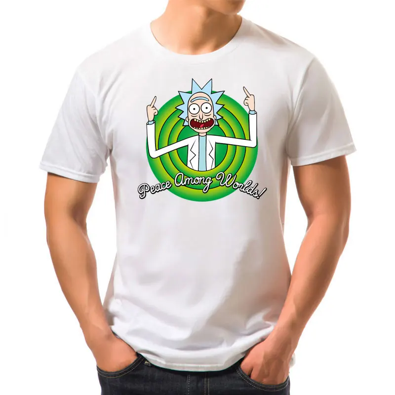 Mens high quality T-shirt short sleeve cotton crewneck loose rick and morty printed men Tshirt casual knitted mens t-shirt tops
