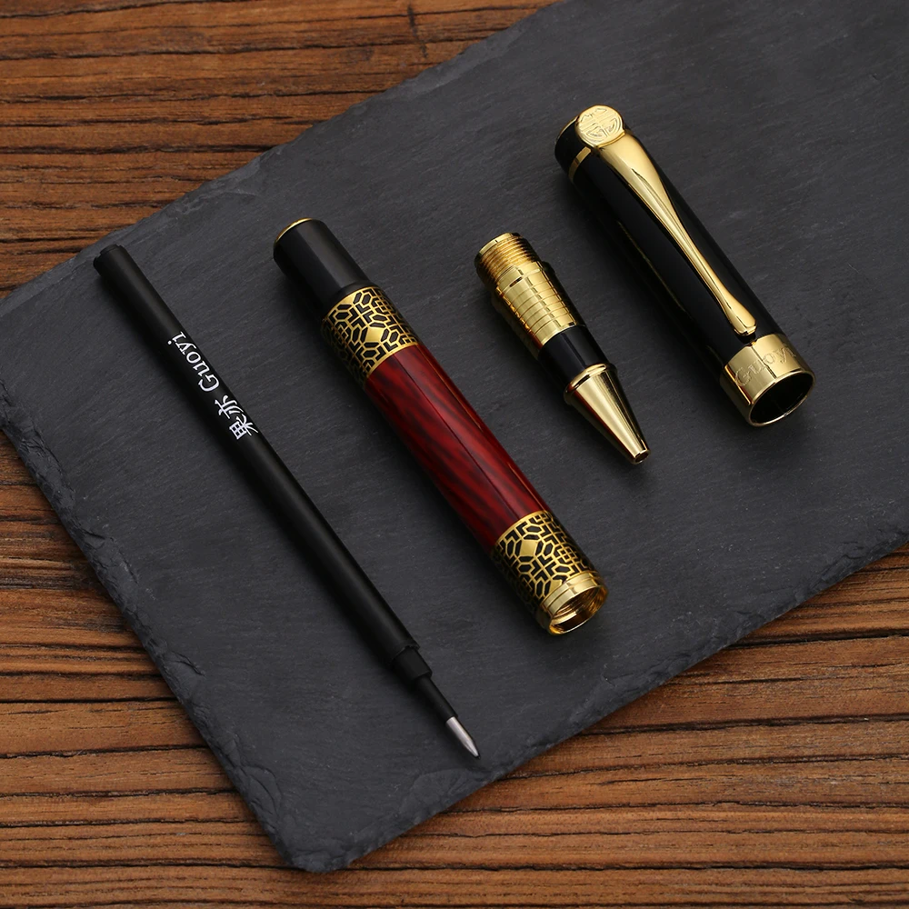 Gel Pens Ballpoint Pen Guoyi A105 Luxury Eenvoudige Business Examen Metal High-End Gifts Mass Customization Signature Gel Pen Journal Levert