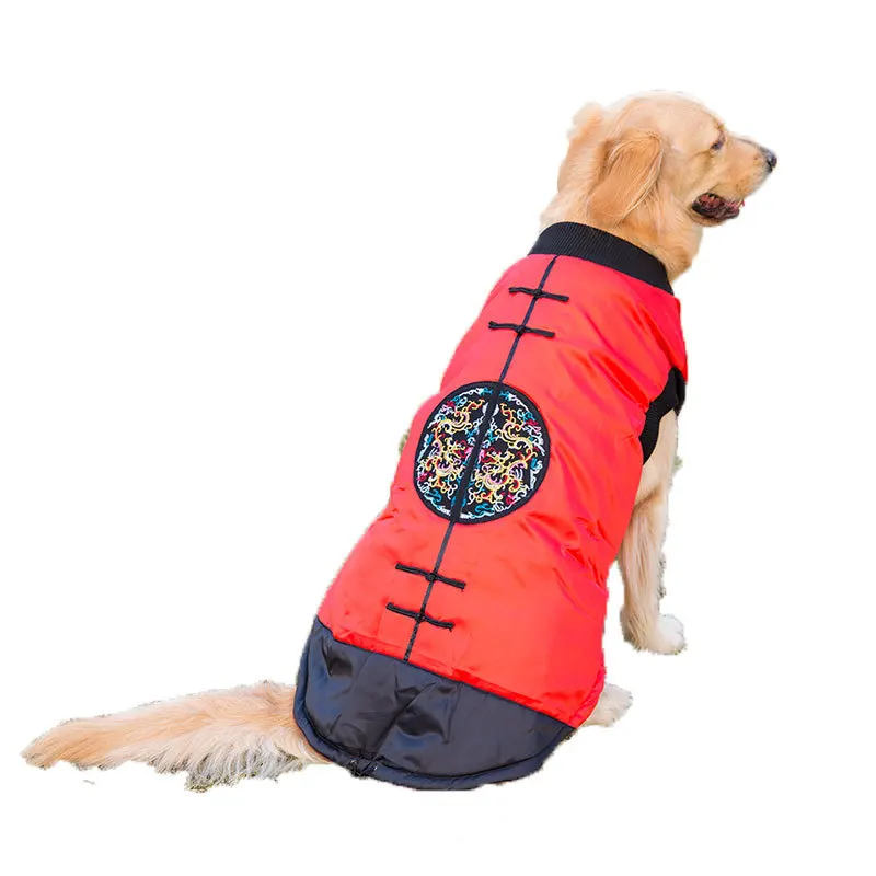 

Large Dog Clothes Tang Suit Medium and Large Golden Hair Samoye Labrador Thickened Pet Clothes In Autumn and Winter Winter Coat