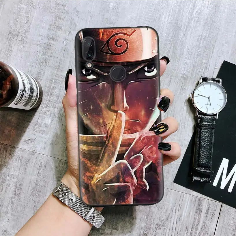Героя аниме «Наруто Аниме темно-черного цвета с рисунками из мультфильмов чехол для телефона для Xiaomi Redmi Note фотоаппаратов моментальной печати 8 7 7S 7A 6 S2 GO K20 Pro 6A mi 6X 5X A1 CC 9 8 Coque - Цвет: BA081-7