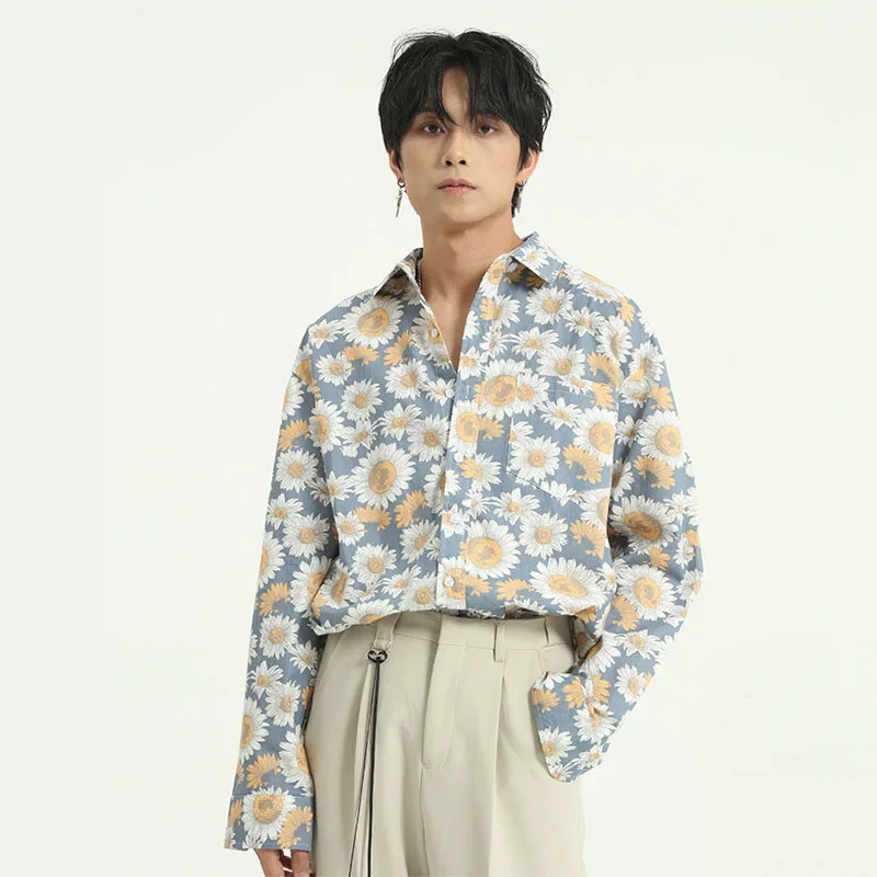 Рубашка мужская с длинным рукавом Повседневная модная свободная классическая