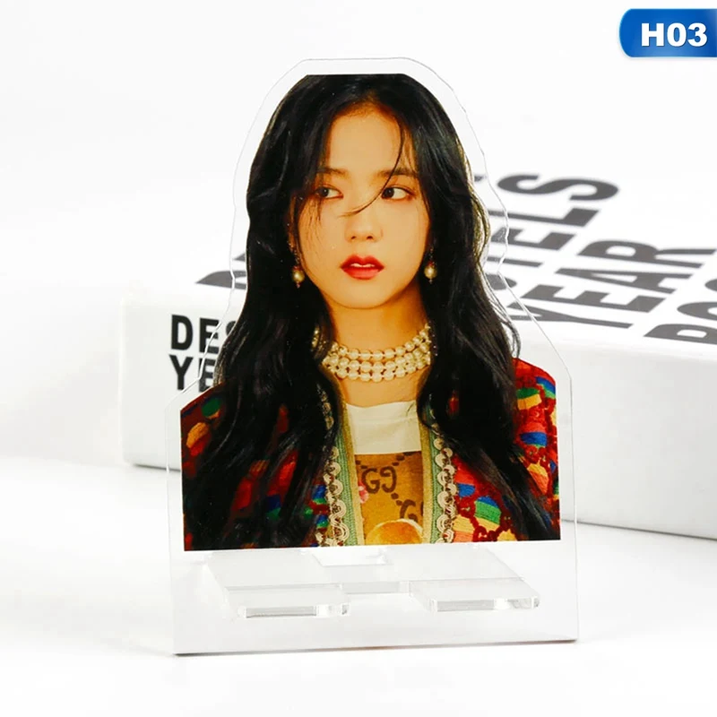 03 Kpop BLACKPINK серия прозрачный акриловый чехол для мобильного телефона Поддержка настольная доска на ножках Декор - Цвет: 03