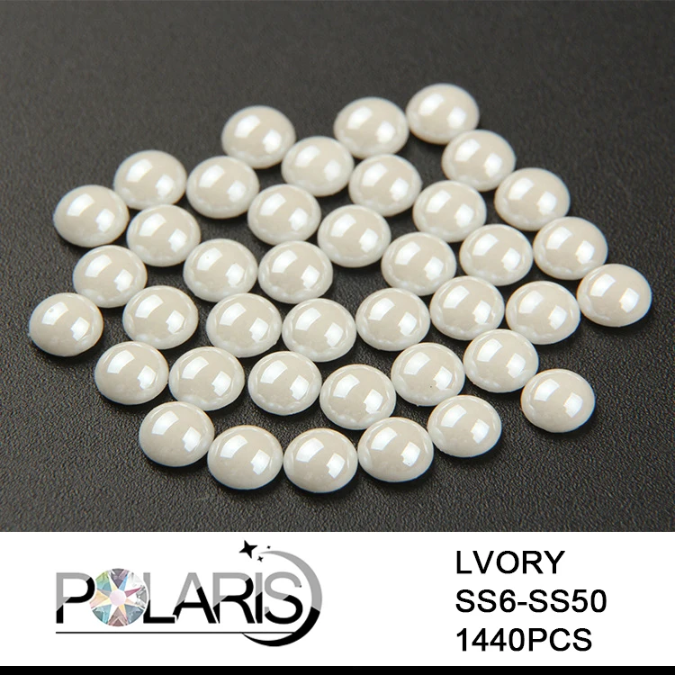Lvory Polaris AAAAA 42 цвета полукруглый исправление стразы керамическая жемчужина ss10/ss16/ss20/ss30 Стразы железные для одежды аксессуары - Цвет: Lvory