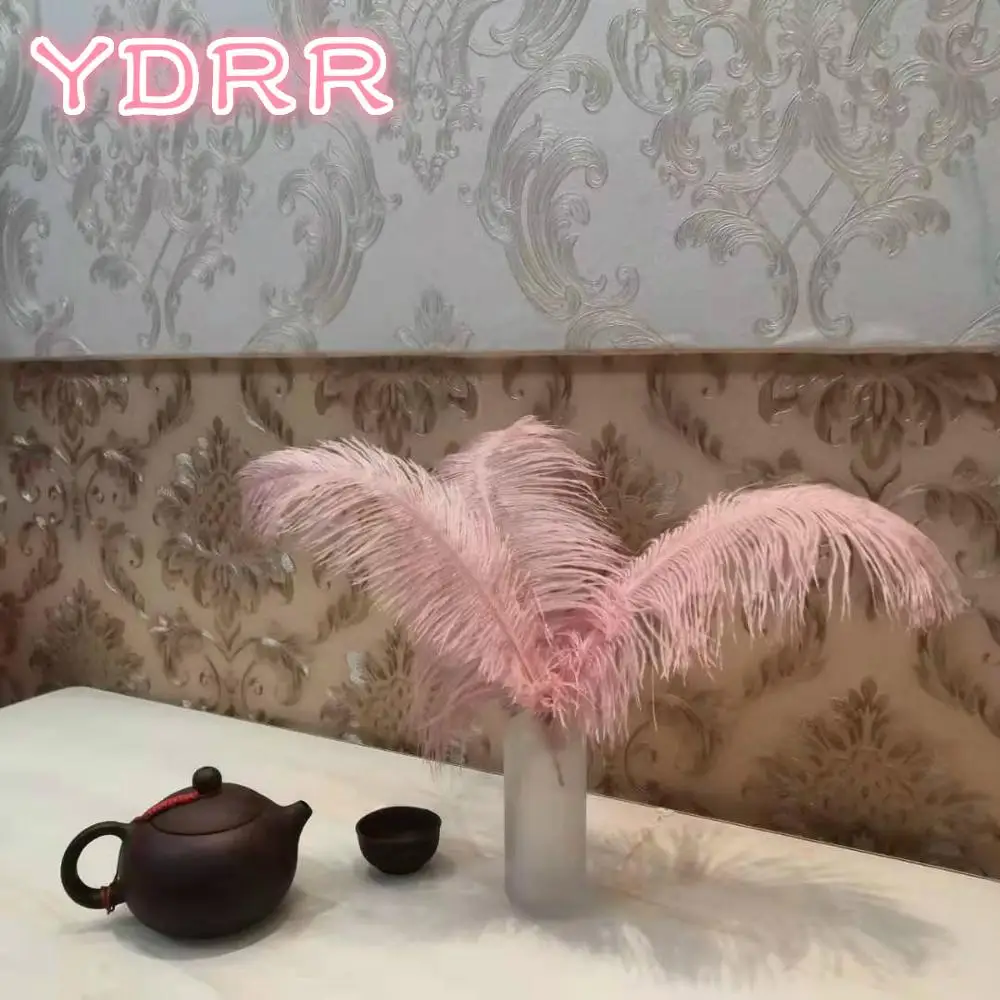 Лучшее качество окрашенные цвета мягкий и крепкий Страус центральный перо шлейфы для украшения свадебного стола