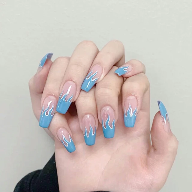 24pcs Aurora False Nails Rhinestone Pink Nail Tips Full Cover Fake Nail Press On Nails With Glue Long Nail Art Decoration False Nails Aliexpress