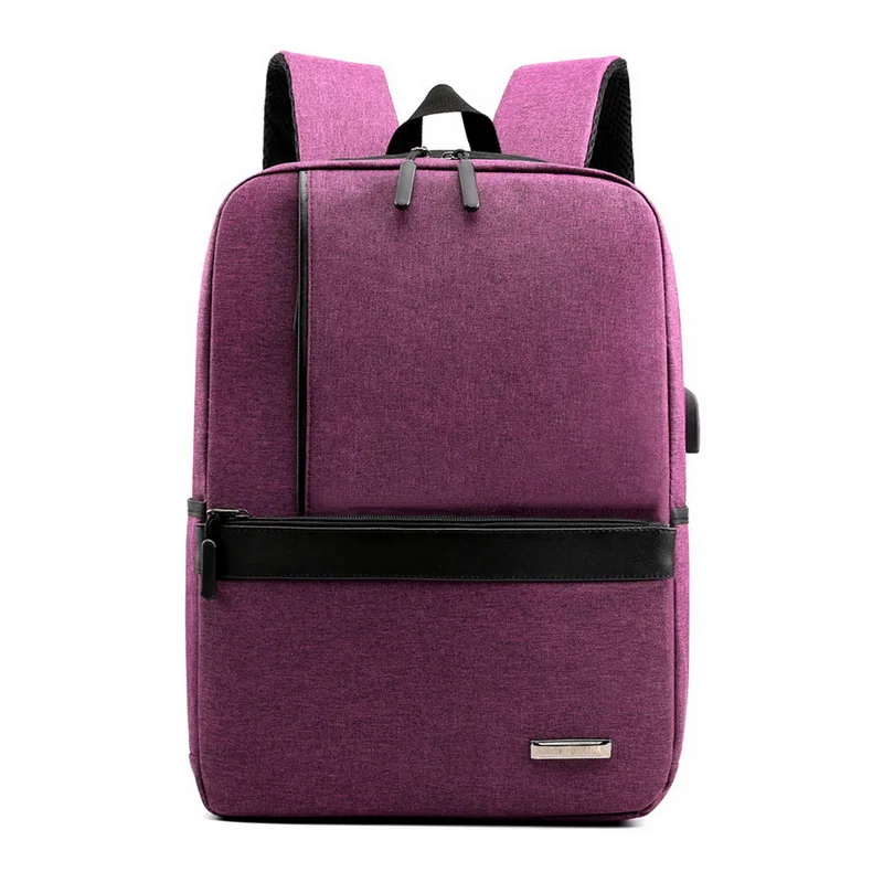purple 4 HEFLASHOR рюкзак с защитой от кражи Usb бизнес рюкзак большой емкости для мужчин и женщин школьная сумка дорожная сумка студенческая сумка - Цвет: purple 4