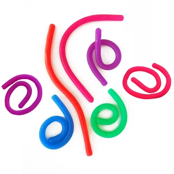 

12pcs Anti Stress Stretchy String Sensory Relieve Decompression Elastic Kids Toy Adults Squeeze Colorful Noodle TPR Fidget