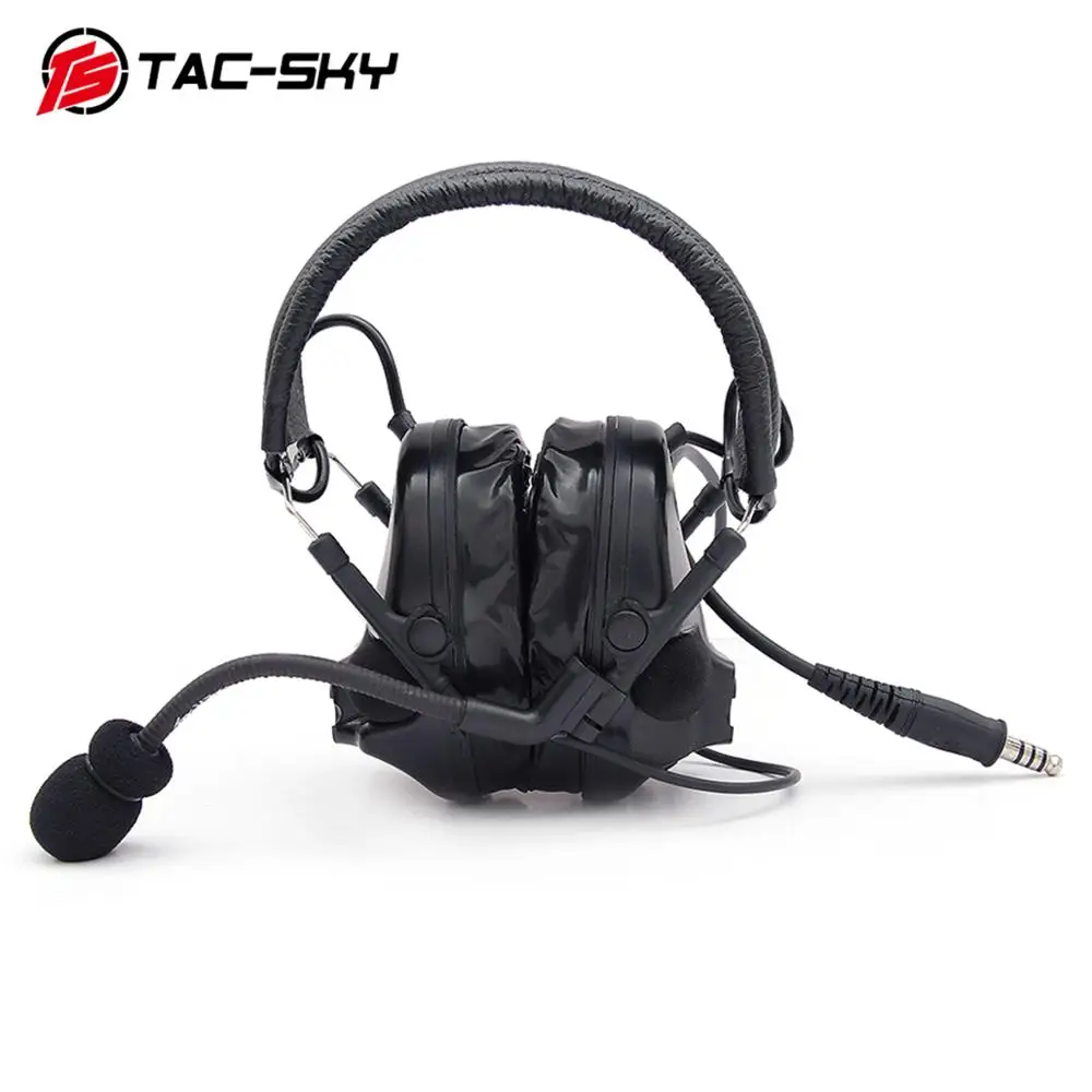 COMTAC III TAC-SKY tactical headset C3 comtac iii silicone earmuff version noise reduction pickup Airsoft military headset BK