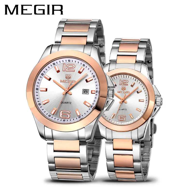 MEGIR мужские часы Horloges Mannen из нержавеющей стали брендовые кварцевые для мужчин