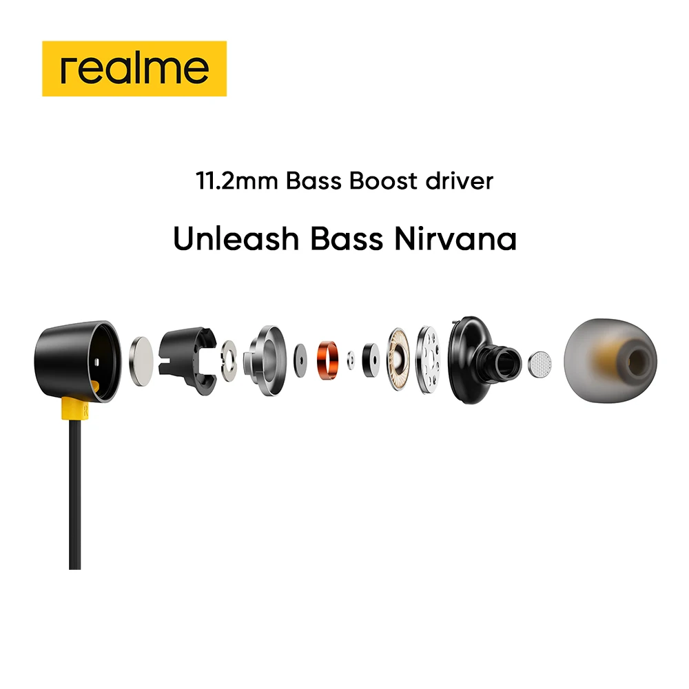 Realme бутоны 2 черный wired 3.5mm наушники 3 кнопочный пульт дистанционного управления с