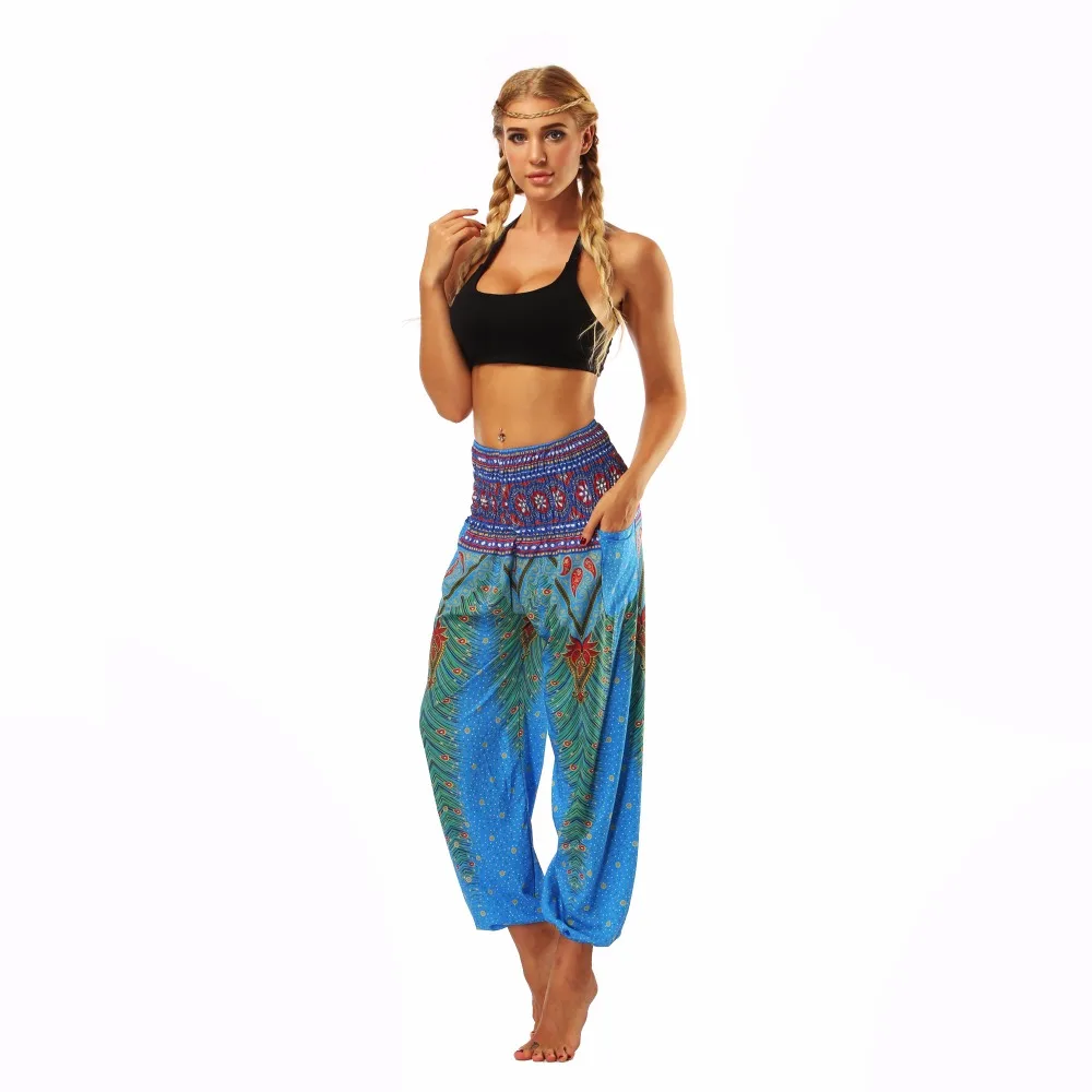 TL002- blue loose yoga pant legging (3)