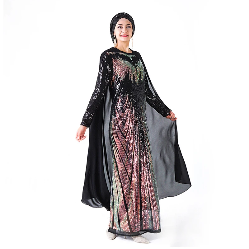 Party Sequin Dubai Abaya Turkish Dresses Hijab Muslim Dress Islam Clothing Abayas For Women Caftan Kaftan Robe Musulmane Femme