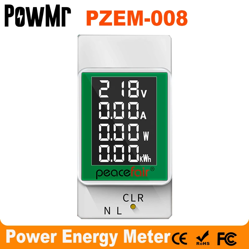 PZEM-008 1 шт./2 шт. din-рейку Мощность энергии метр электронный счетчик кВтч ваттметр