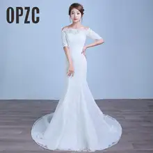 3 стиля, Новое поступление, платье русалки с вырезом лодочкой, белое, красное, романтичное свадебное платье, кружевное, рукав до локтя, винтажное платье невесты, модное