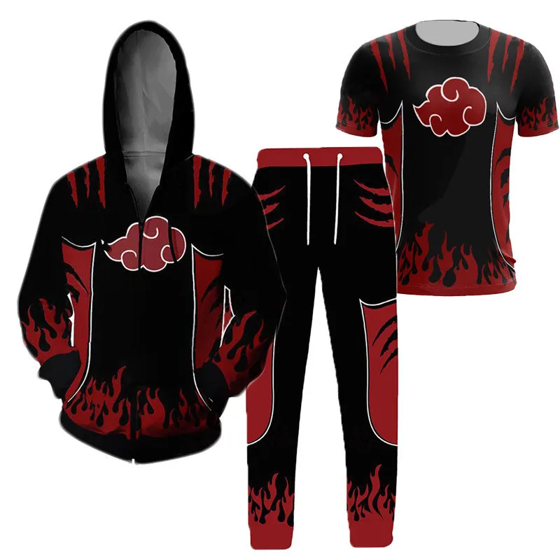 Uzumaki Naruto Akatsuki, одежда для косплея, штаны, толстовка, футболка, аниме Наруто, для взрослых, Мужская толстовка, куртка, 3D принт, пуловер с капюшоном