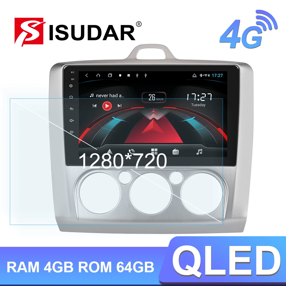 Автомагнитола Isudar H53 4G Android 1 Din для Ford FOCUS 2004 2011 Автомобильный мультимедийный плеер