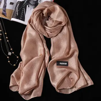 

women's silk scarf fashion lady scarves soft shawls pashmina solid color