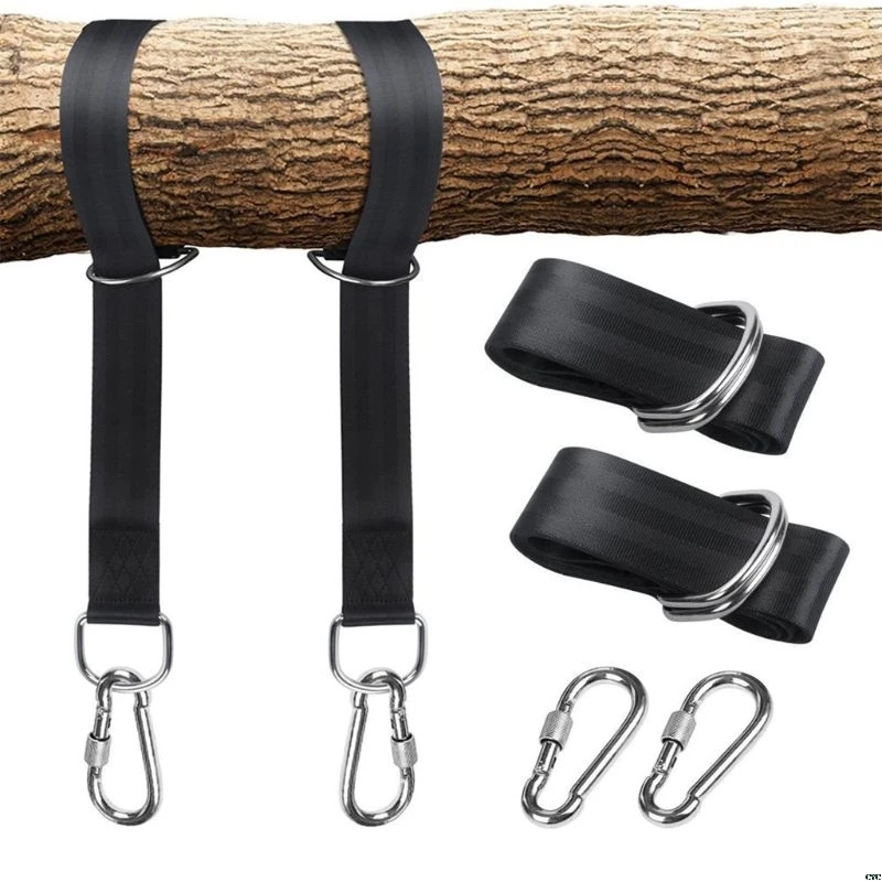 Hammock Hanging Belt Tree Straps Hammock Nylon Strap Rope Tools Kit w/ Carabiner 