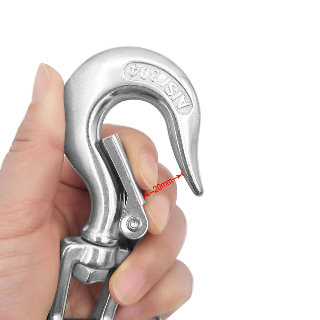 Stainless Steel 304 Spring Gate Snap Hook Clip Marine Grade Lobster Claw