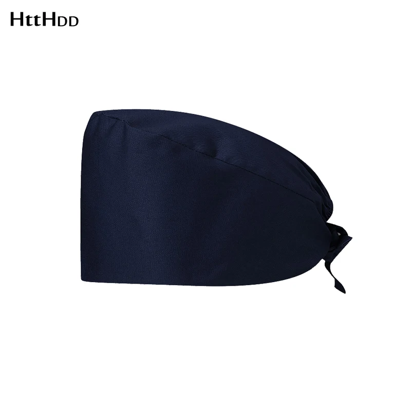 

Nurse doctor cap unisex work cap solid color beauty salon cap pure cotton breathable adjustable anti-sweat hooded laboratory cap
