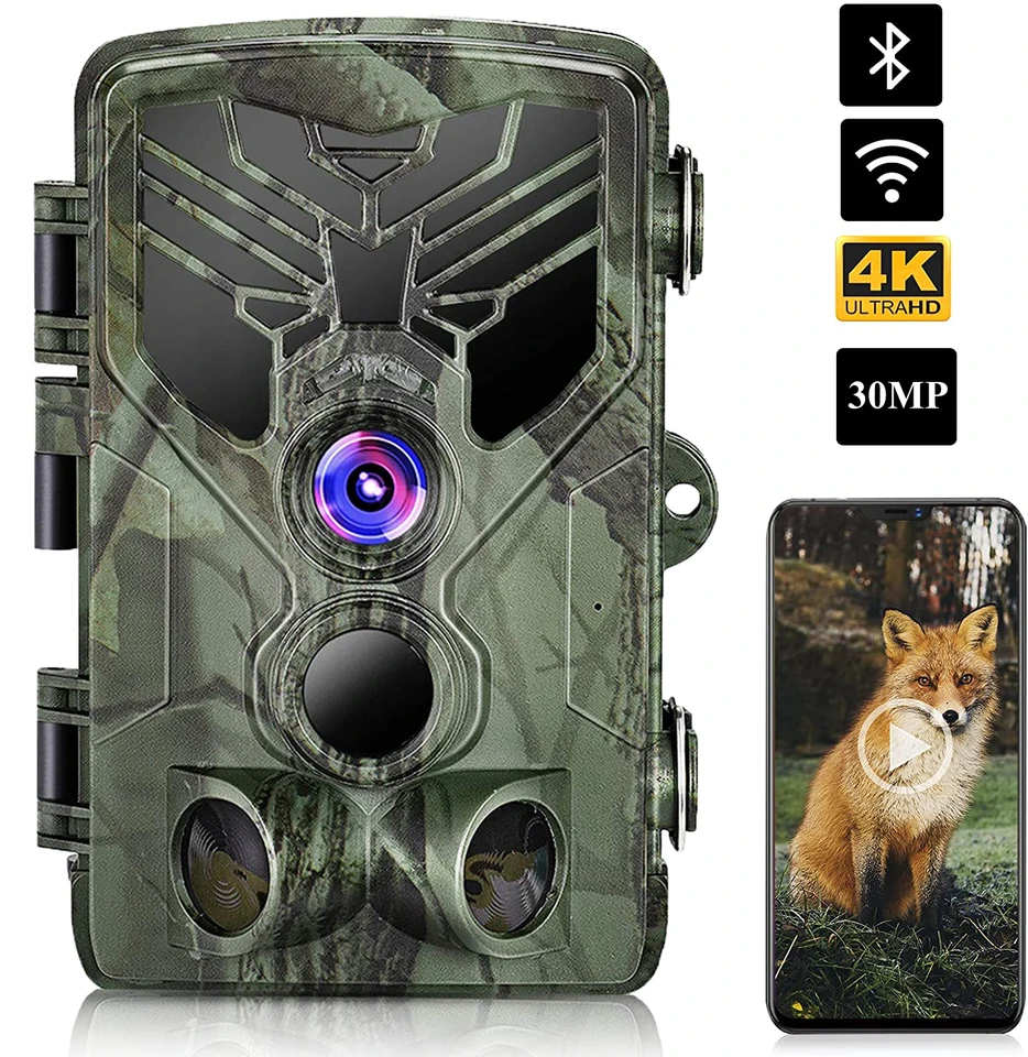 HAPIMP 32MP 4K Caméra de Chasse Vitesse de Déclenchement 0.2s Nocturne