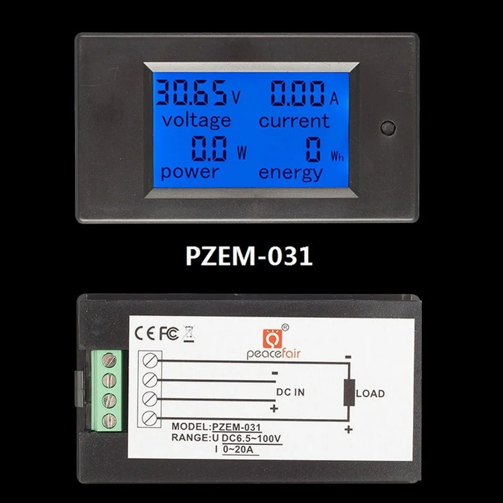Цифровой амперметр постоянного тока 6,5-100 в вольтметр ЖК-дисплей Напряжение Ток мощность энергии монитор метр с 100А шунта автомобиля напряжение тест - Цвет: PZEM-031