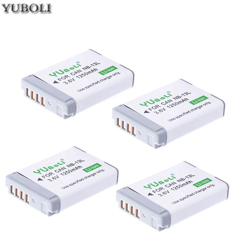 4battery Аккумулятор NB-13L NB13L NB 13L NB 13L 1250mAh Аккумулятор для камеры Canon G5X G7X G9X G7 X Mark II SX720 HS - Цвет: 4battery