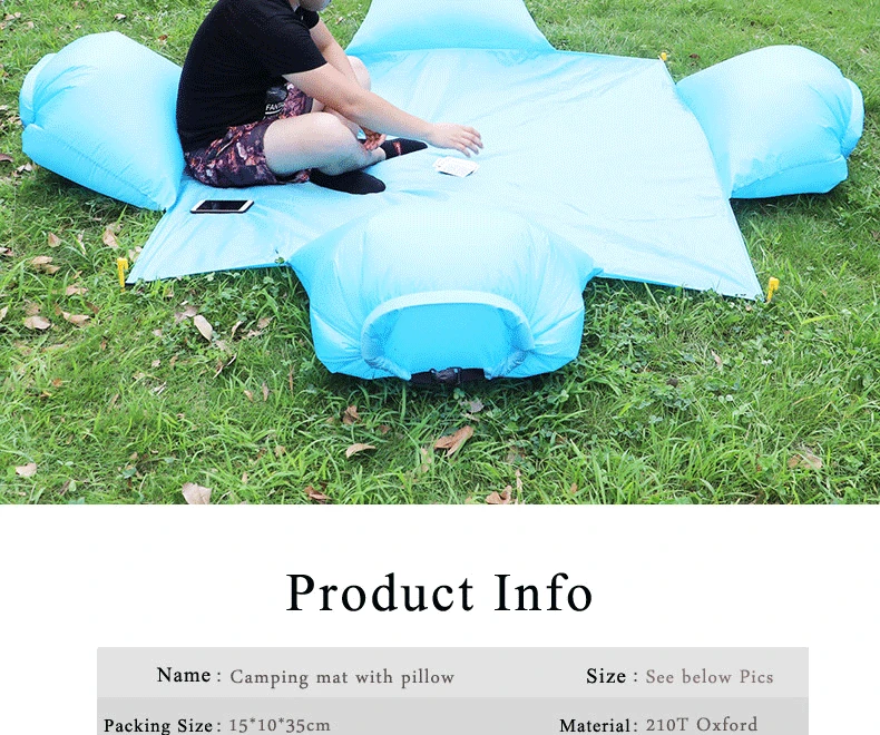 Дизайн коврик для кемпинга ленивый мешок надувной диван ленивый диван пляжный спальный мешок, надувной матрас сумка-подушка коврик для пикника Коврик воздушный матрас