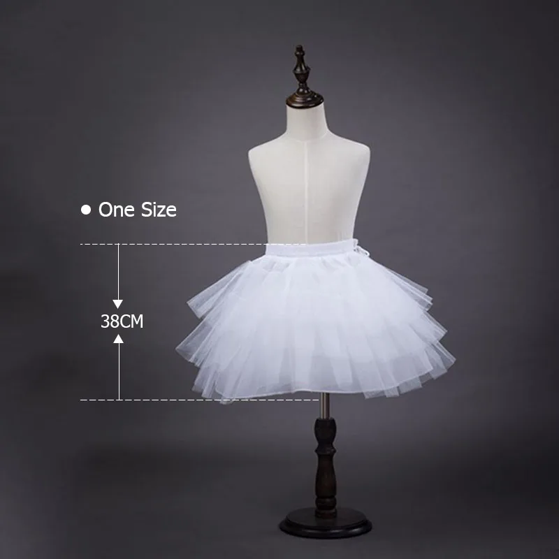 3-10 Years Children Girls White Ballet Skirt Tulle Ruffle Short Crinoline Bridal Wedding Petticoats Gown Baby Girl Underskirt ballet tutu skirt children skirts