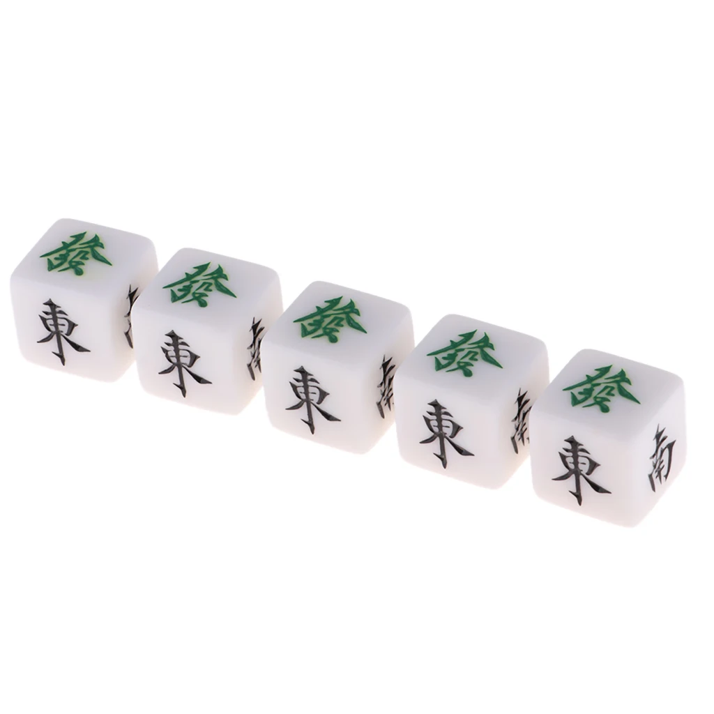 5 Pieces Traditional Board Game Casino Mahjong Dices Set Travel Board Games