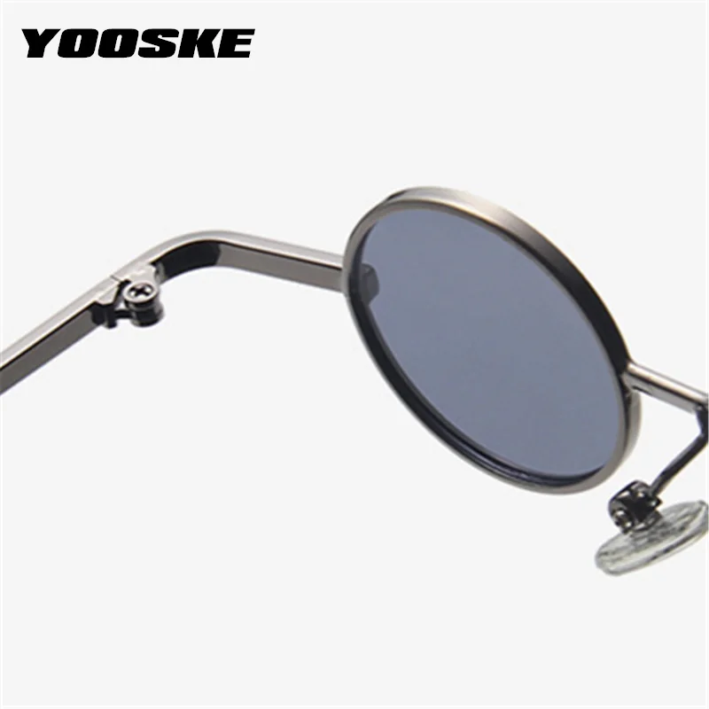 YOOSKE Polarized Sunglasses Men Classic Driving Goggles Women Fashion Steampunk Sun Glasses Retro Round Punk Eyewear UV400