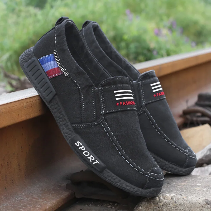 231 Black Новинка; мужская повседневная обувь из джинсовой ткани; мужские кроссовки; мужская обувь на шнуровке; уличная Мужская обувь; обувь для взрослых; мокасины; сезон весна; Мужская Вулканизированная обувь - Цвет: 231 Black