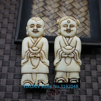 

Snow Flower Jade antique carving, boy and girl, little ornament, boy and girl, waist matching