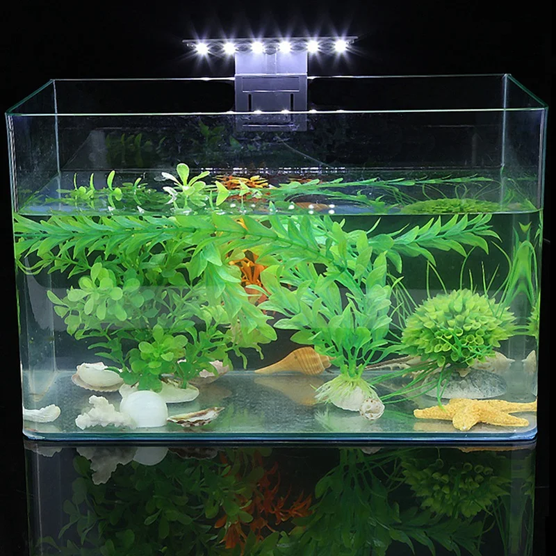 Топ-ЕС вилка аквариум светодиодный светильник ing 220 В водонепроницаемый зажим лампа 5 Вт Светодиодный светильник для аквариума растения растут белый цвет светильник ing