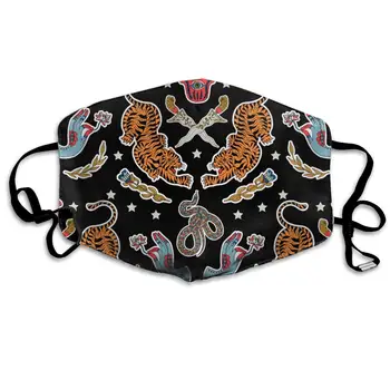 

Unique Indian Pattern Washable Reusable Mask, Cotton Anti Dust Half Face Mouth Mask For Kids Teens Men Women With Adjustable