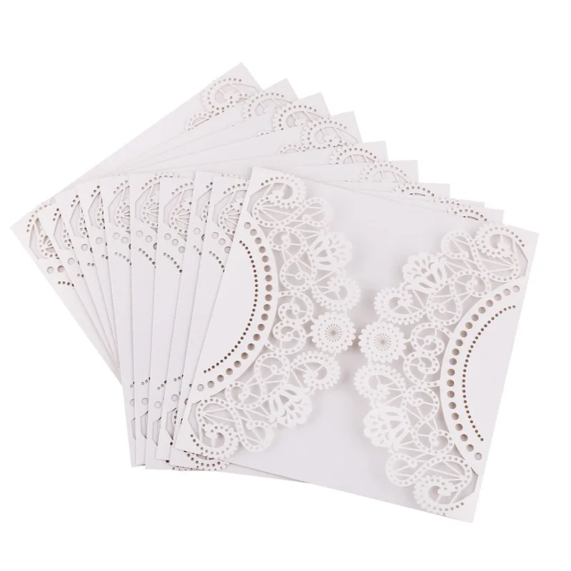  10 Pcs/Set Vertical Laser Cut Butterfly Invitations Cards Kits for Wedding Bridal Shower Christmas  - 4.0006E+12