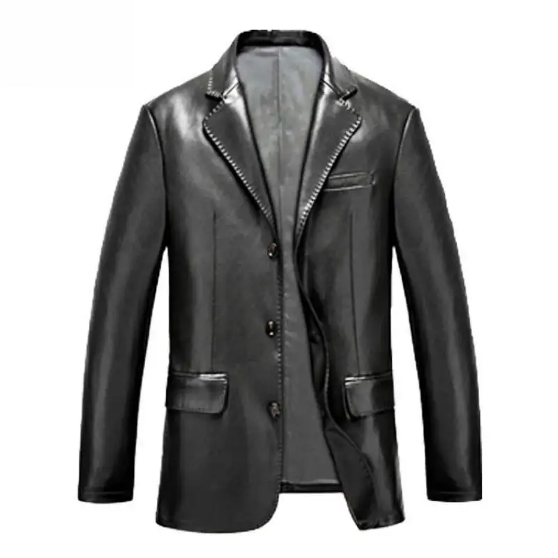 M-3XL куртка из искусственной кожи Мужская мягкая PU мужская кожаная куртка деловые повседневные пальто мужские jaqueta masculinas Inverno Couro XXXL
