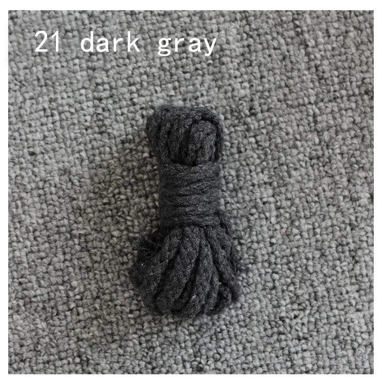 21 dark gray Colord \ coton Веревка diy Ручная тканая лента, в качестве дополнительного товара-волочильная, Красивый хлопковый нитки веревка - Цвет: 21 dark gray