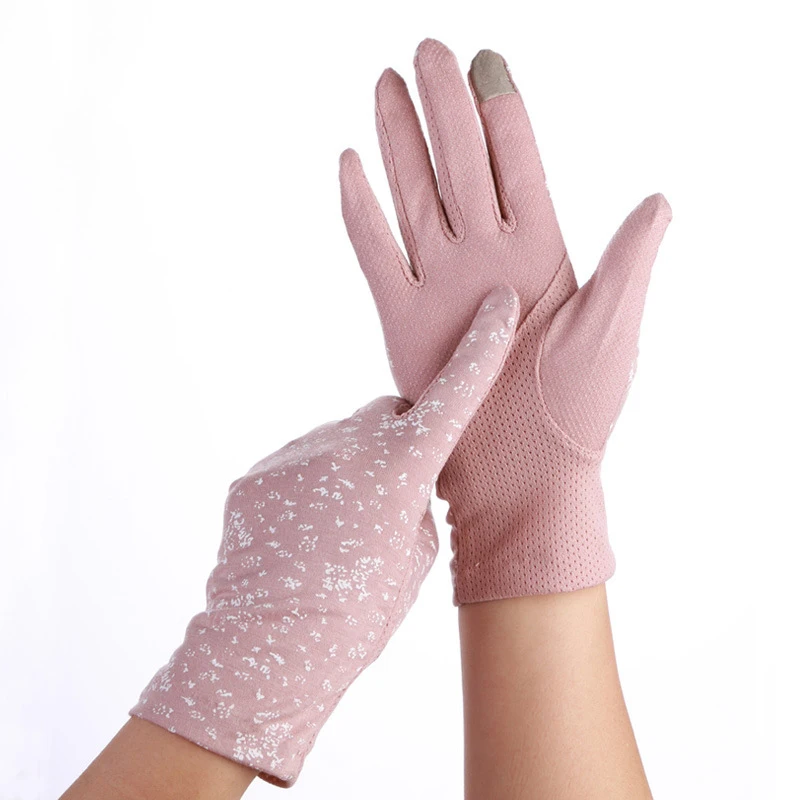 Осенние розовые перчатки автомобильные женские сенсорные перчатки анти-УФ-защита для рук противоскользящие перчатки для вождения - Цвет: pink