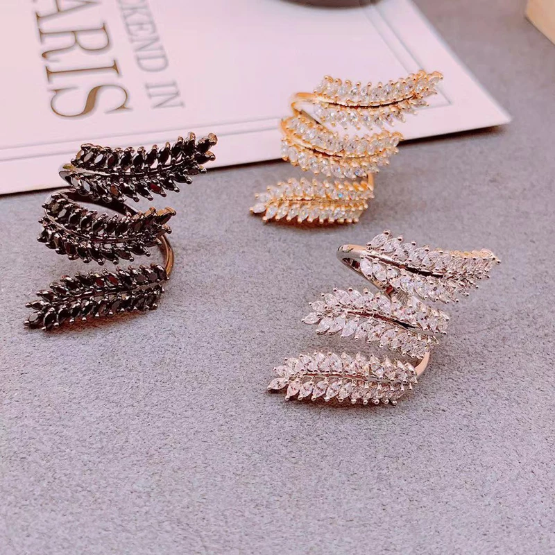 

Be 8 New Arrivals Olive Leaf Twist Rings for Women Wedding Crystal Zircon Dubai Bridal Finger Rings Jewelry Addiction R159