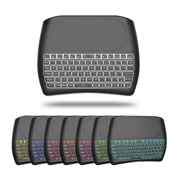 

2.4Ghz Wireless Mini Keyboard Air Mouse Touchpad Controller 7 color Backlit D8 Pro Plus i8 English Russian for Android TV BOX PC