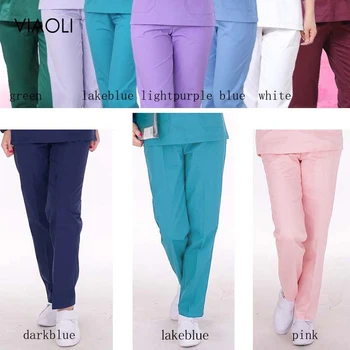 

VIAOLI [Pant] fashion women scrub pants medical uniform design color lock scrubs medical uniforms men Bottoms surgical pants New