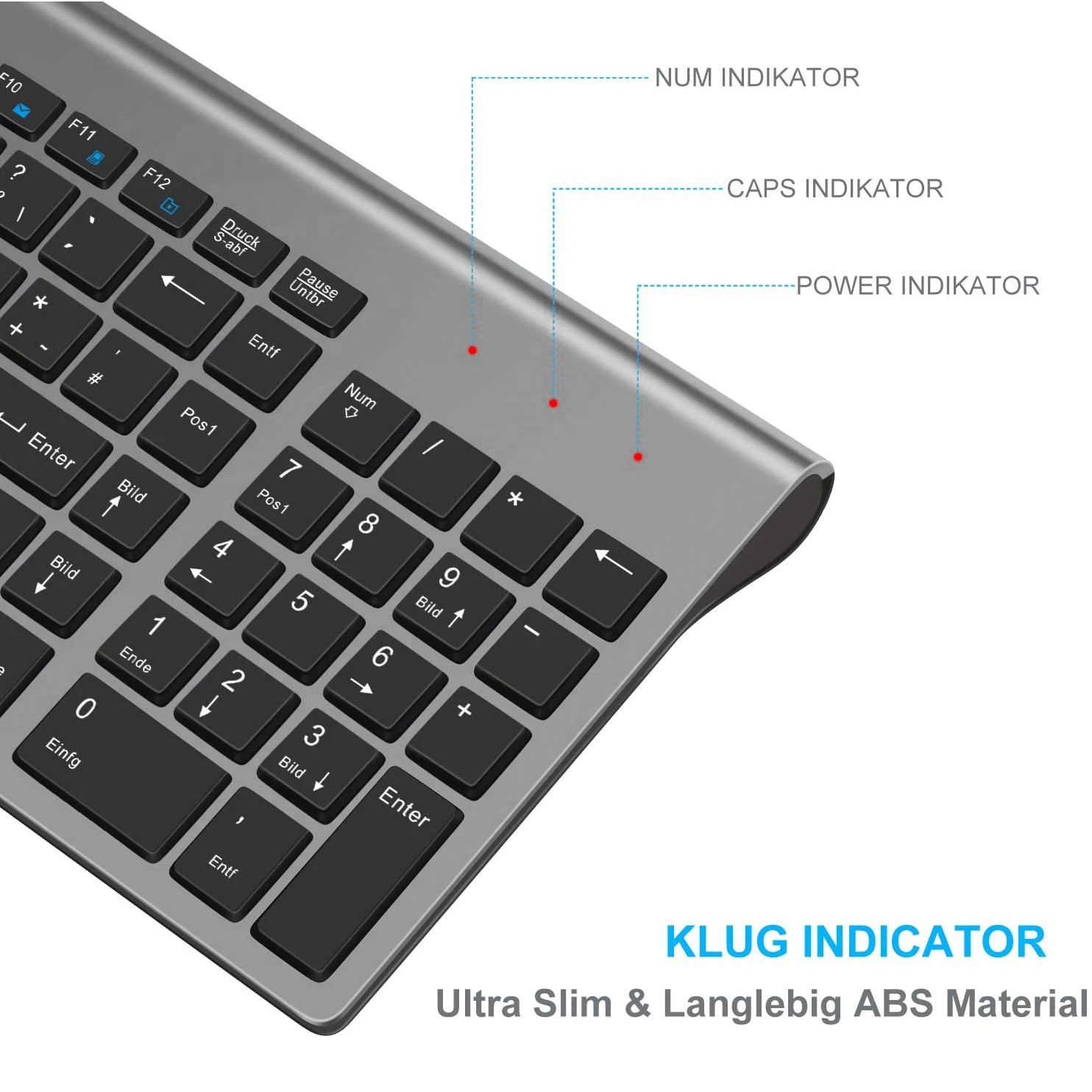 Qwertz-teclado Multimídia sem Fio Layout Alemão Ultra Fino 101 Teclas Baixo Ruído 2.4g Windows 10 Android tv Box - Imagem 2