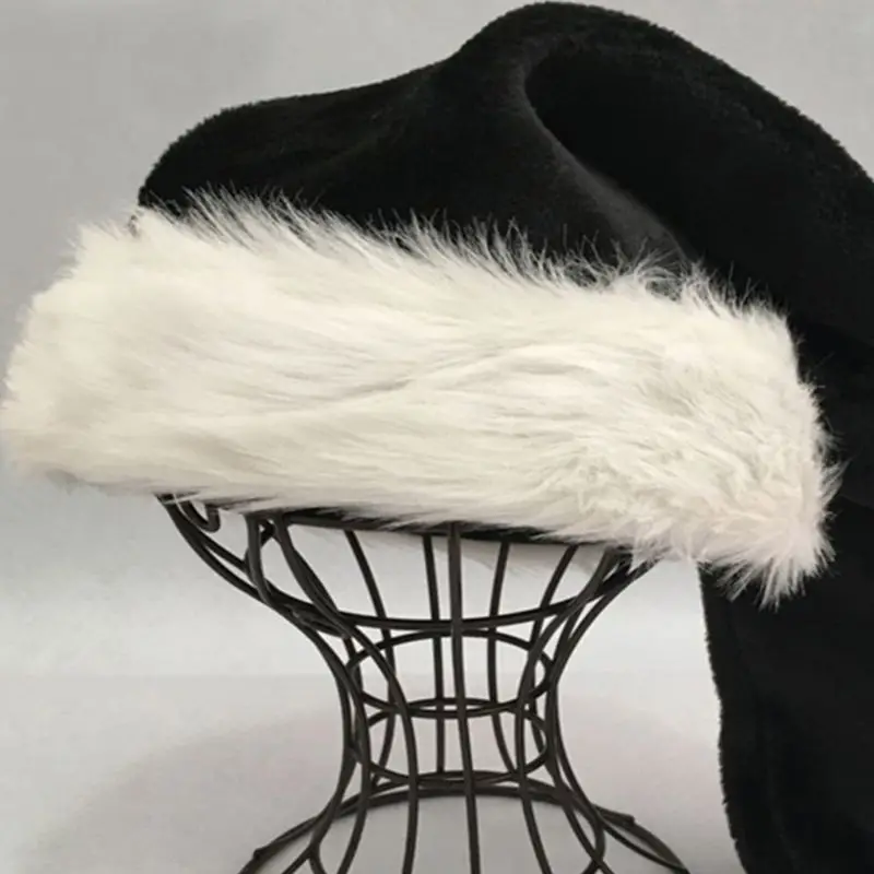 THINKTHENDO 75 см Для Взрослых Черная плюшевая длинная Рождественская шапка Рождественский костюм помпон шапка Санта-Клауса